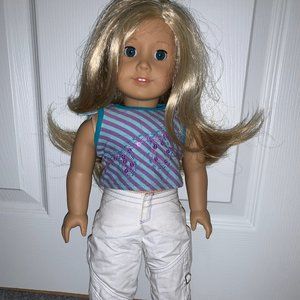 Blonde American girl doll with accessories